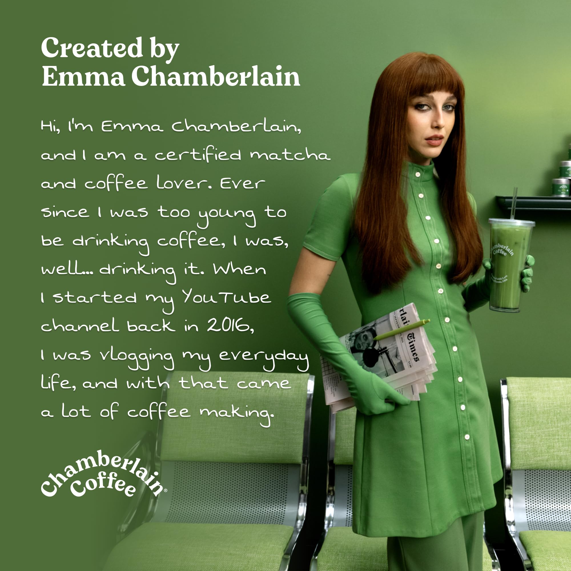 Chamberlain Coffee envase en mano para referencia de tamaño práctico