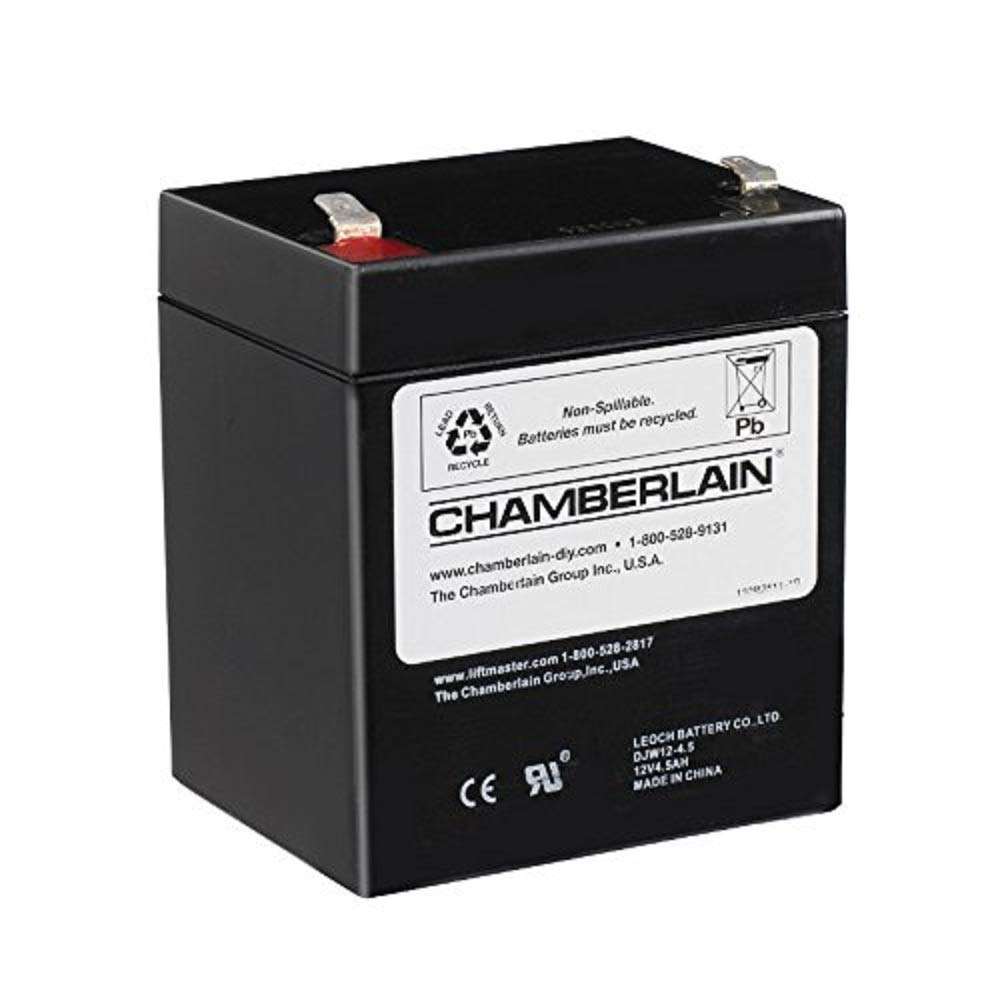CHAMBERLAIN batería frontal del paquete mostrando compatibilidad y seguridad
