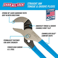 Channellock primer plano de mandíbulas mostrando diseño antideslizante