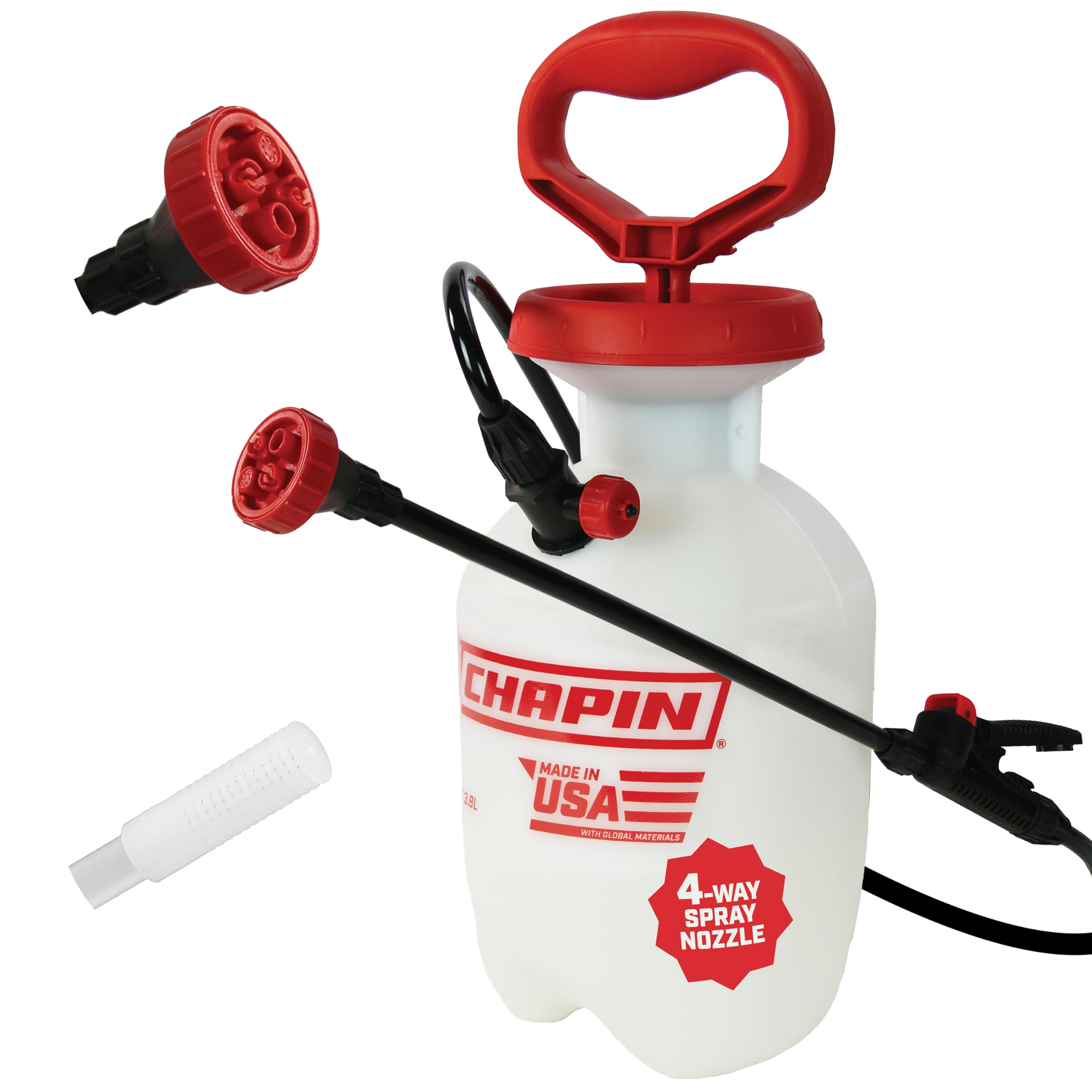 CHAPIN vista frontal del pulverizador con asa cómoda para transporte