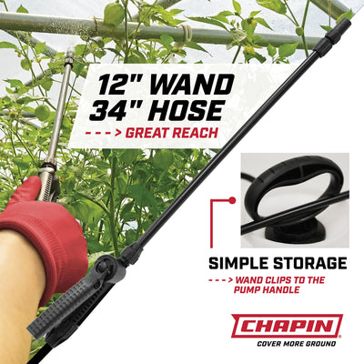 CHAPIN 34-inch hose and wand delivering extra reach and precise spraying