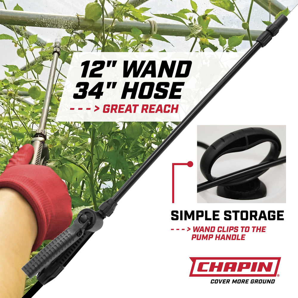 CHAPIN 34-inch hose and wand delivering extra reach and precise spraying