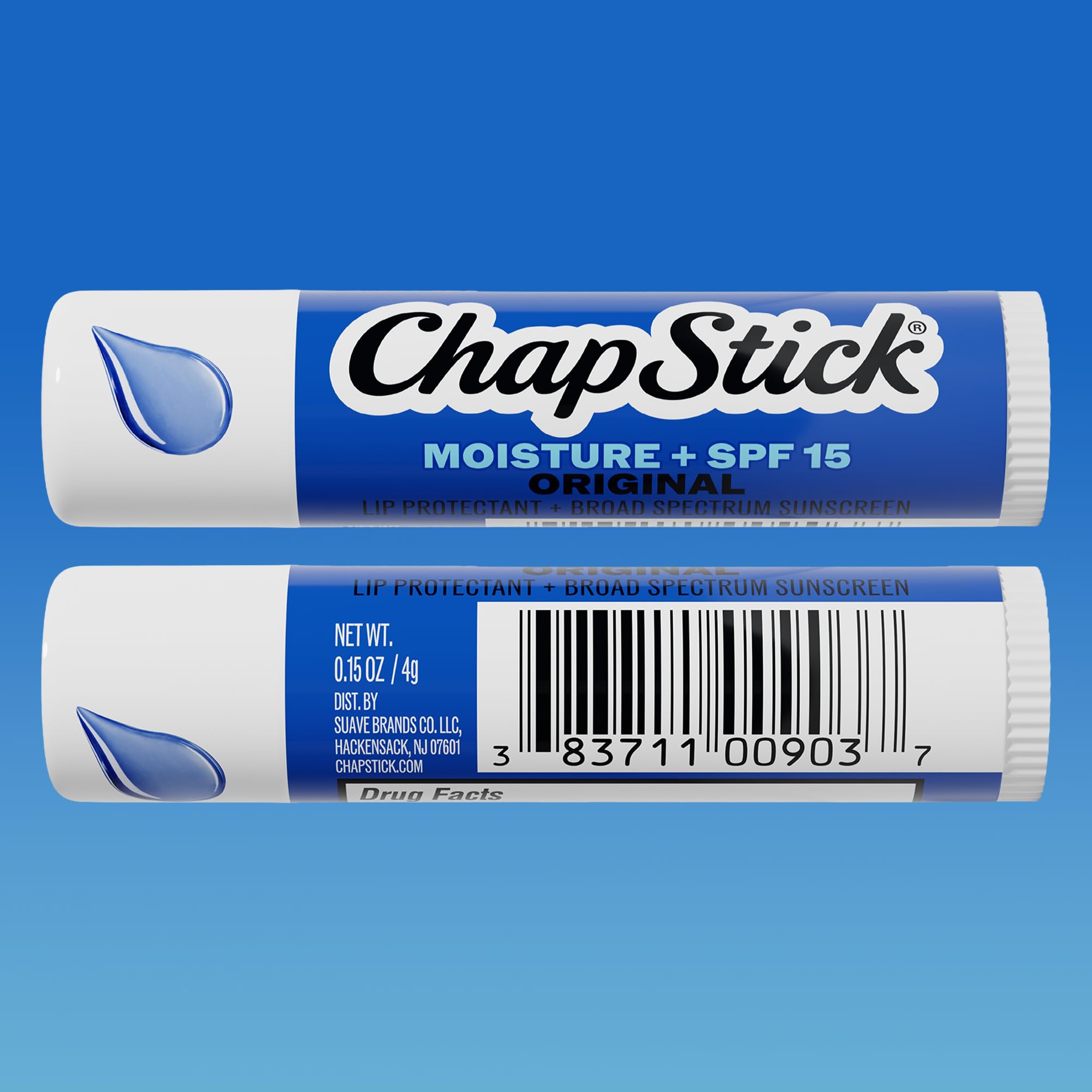 ChapStick primer plano de ingredientes aloe y vitamina E que aportan suavidad