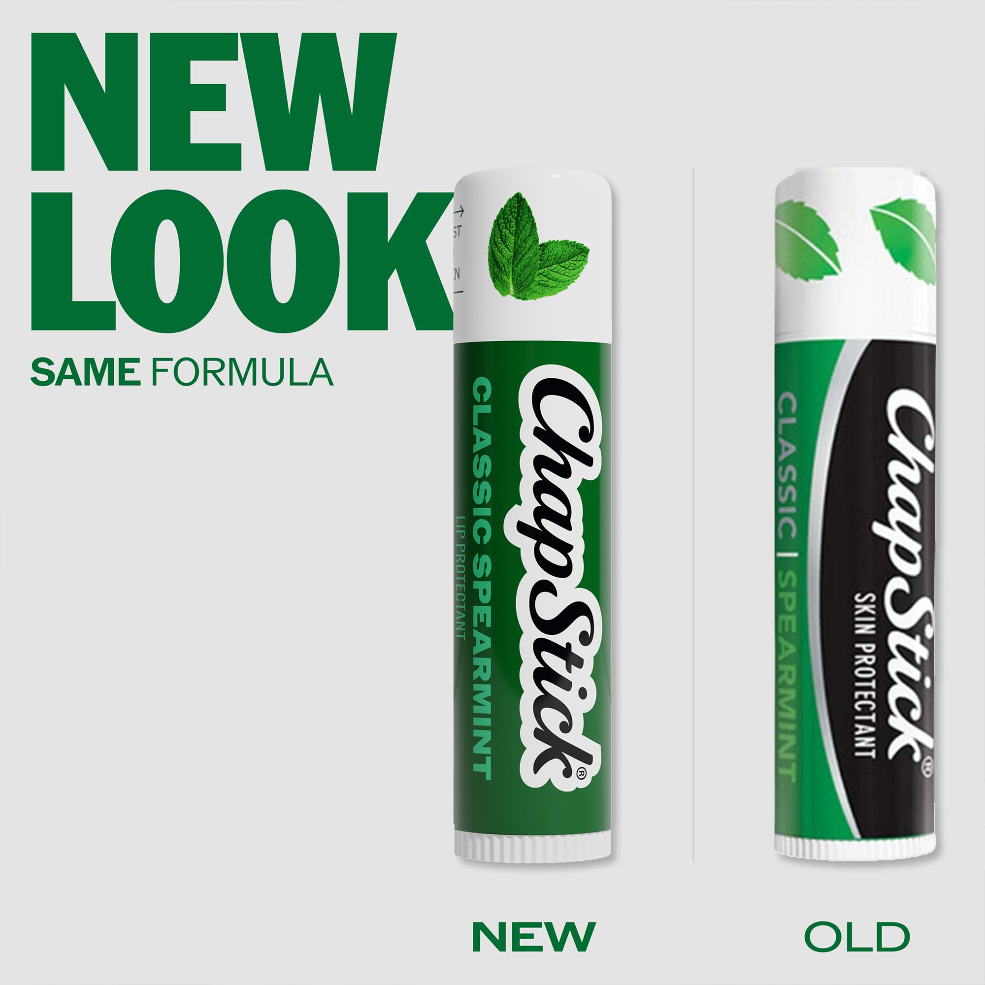ChapStick spearmint open cap application demonstrating quick use
