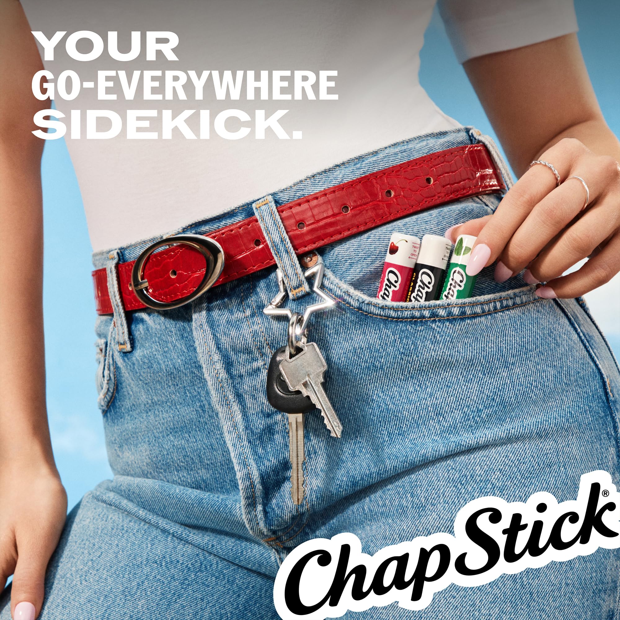 ChapStick spearmint in a pocket showing portable on-the-go care