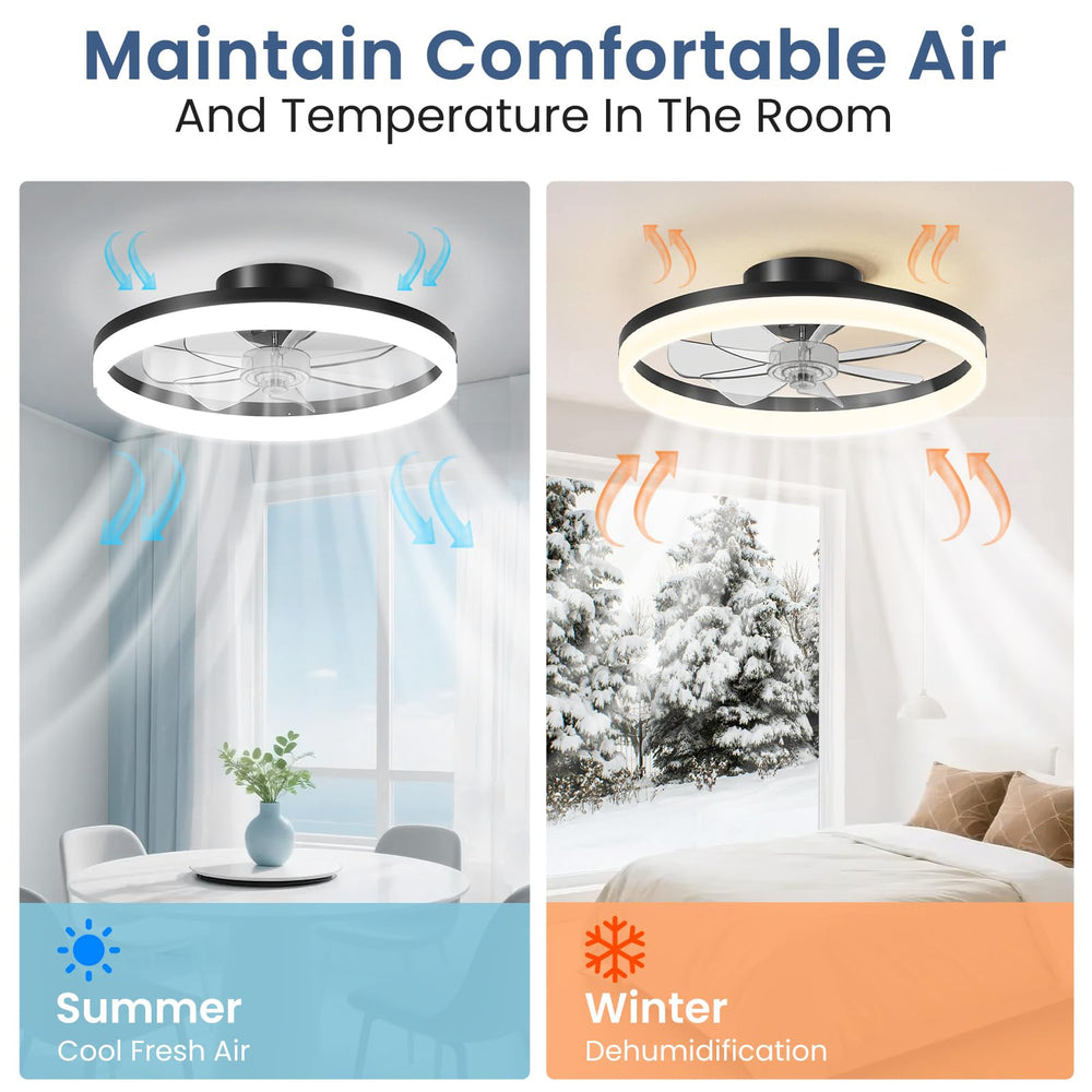 CHAREADA remote and smartphone app controls shown for convenient lighting and fan adjustments