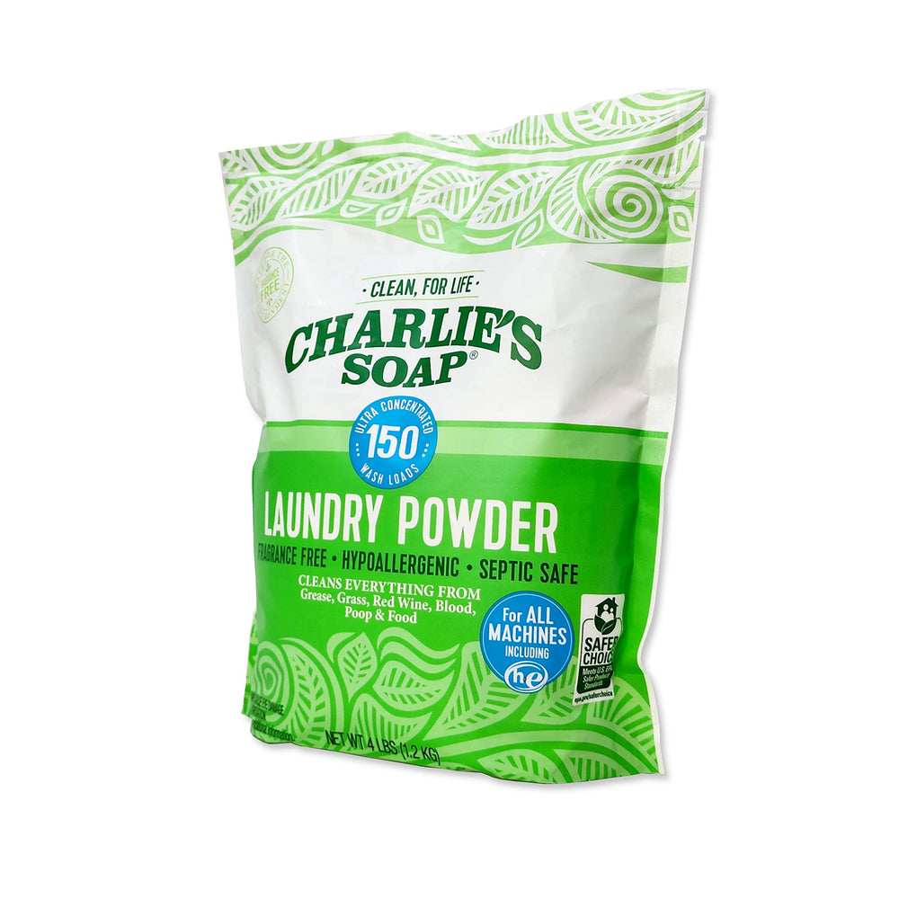 Charlie's Soap etiqueta con certificación EPA Safer Choice destacando seguridad y biodegradabilidad
