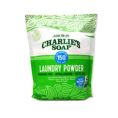 Charlie's Soap frente del paquete mostrando diseño y cantidad 150 lavados, claridad en envase