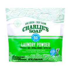 Charlie’s Soap vista frontal del paquete mostrando diseño y tamaño, limpieza concentrada
