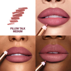 Charlotte Tilbury Lip Cheat con tapa abierta mostrando textura cremosa hidratación