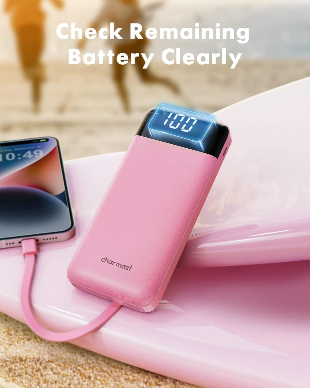 charmast guardado en mochila, ideal para viajar sin cables sueltos