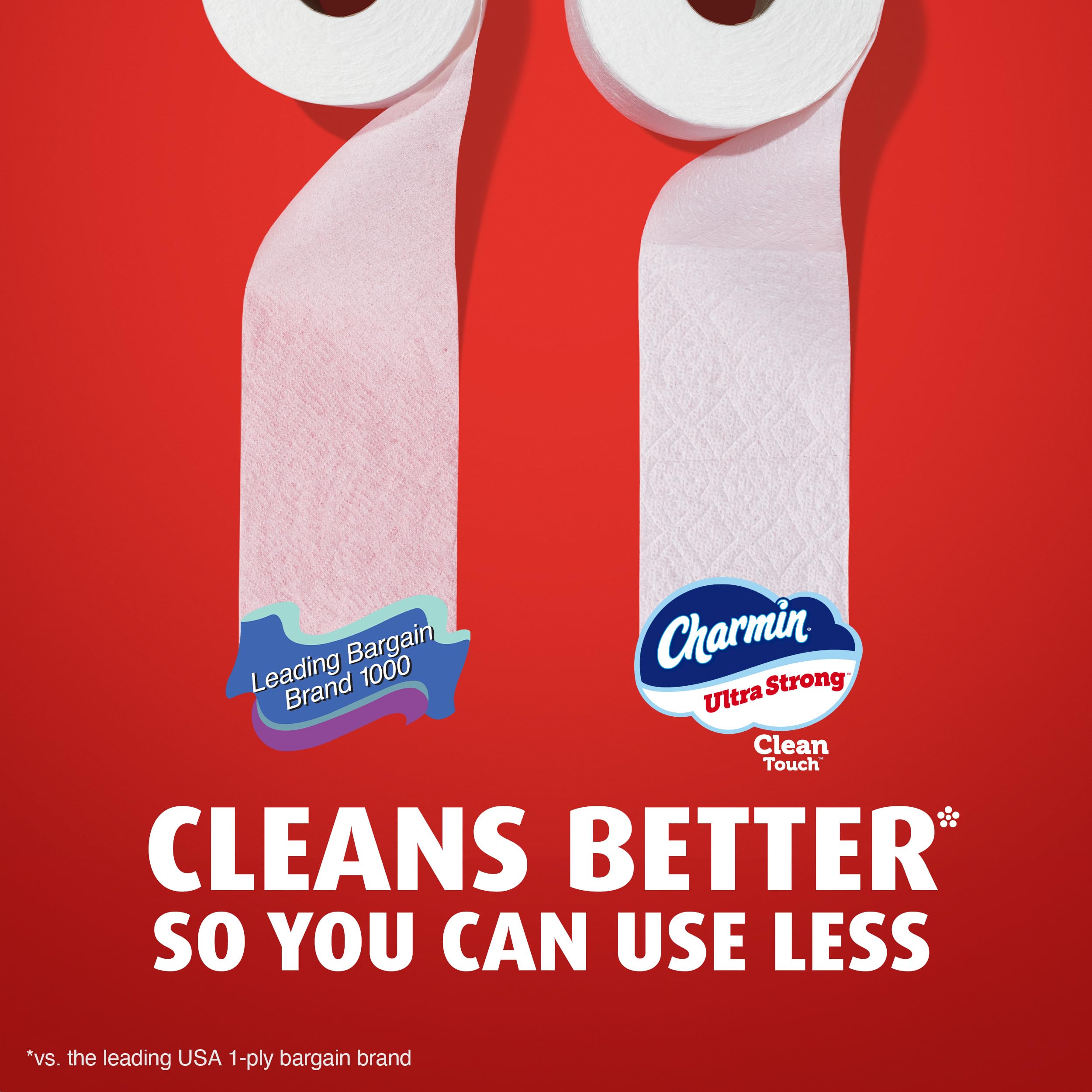 Charmin detalle del corte de hoja que facilita el desgarro uniforme