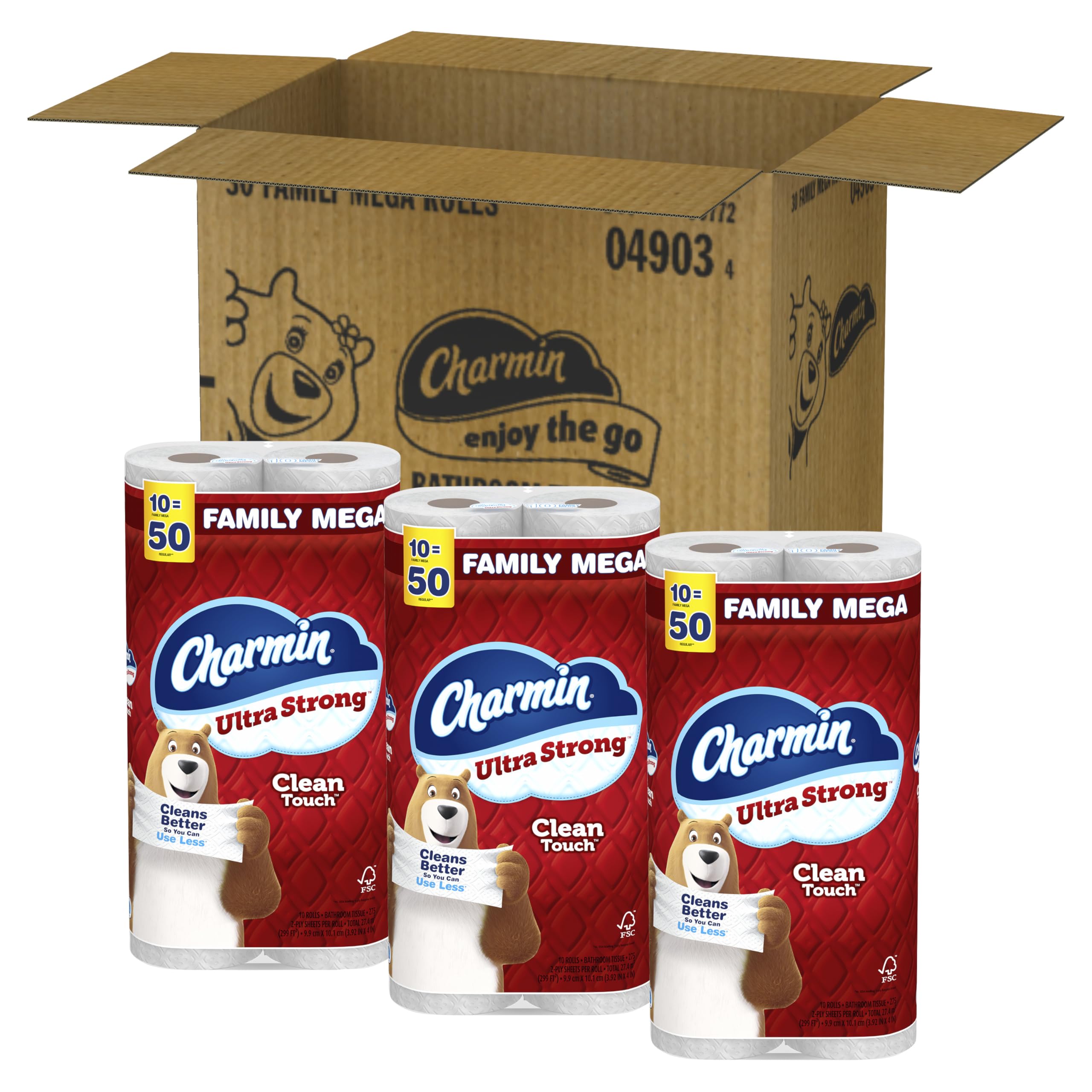 Charmin corte del rollo mostrando las dos capas y grosor