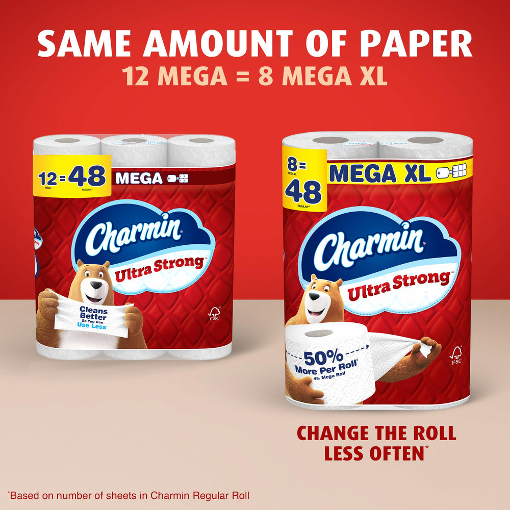 Rollos Charmin apilados en ambiente hogareño, imagen de uso familiar