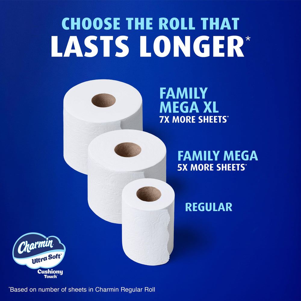 Charmin etiqueta con información de hojas y especificaciones