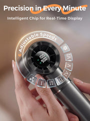 CHEERAIR ventilador en mano demostrando uso portátil y cómodo