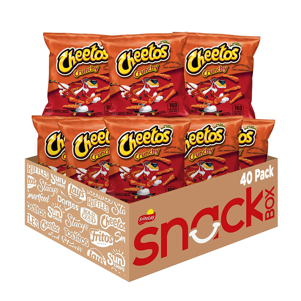 Cheetos paquete frontal mostrando diseño y conveniencia para llevar