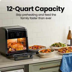 Chefman interior with three racks installed, Chefman enables multi-level batch cooking