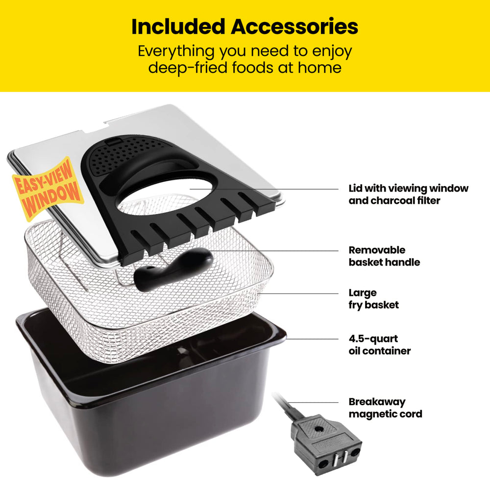 Chefman magnetic breakaway cord shown for safer cleanup and storage