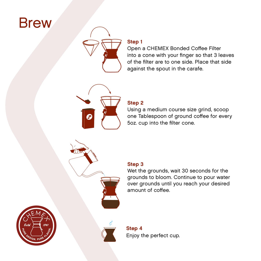 Chemex pouring fresh coffee into carafe demonstrating controlled extraction