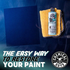 Chemical Guys textura del pulidor P4 mostrando acabado fino y brillo