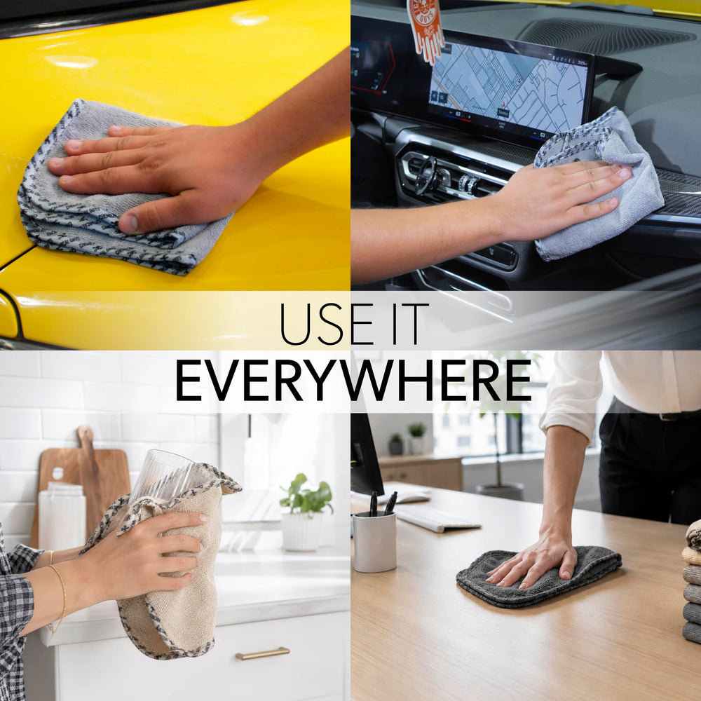 Chemical Guys towel wiping car dashboard delivering streak-free, safe interior cleaning