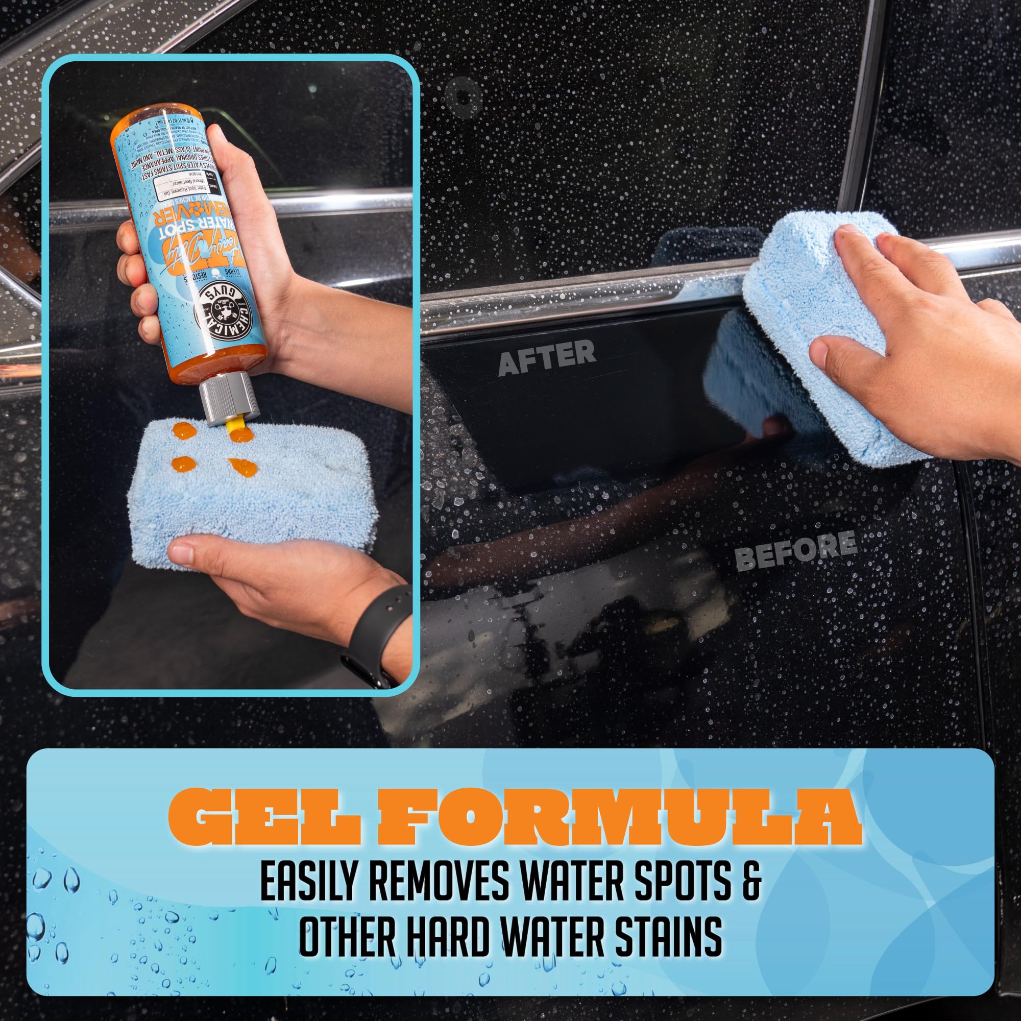 Chemical Guys textura del gel en primer plano mostrando adherencia beneficiosa