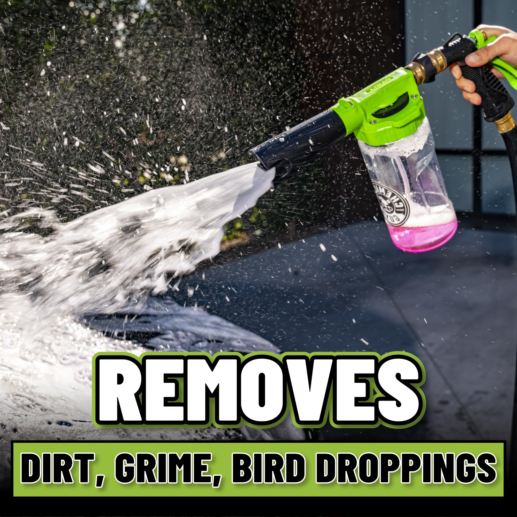 Chemical Guys detalle de la perilla ajustable del Foam Blaster 6 para controlar espuma