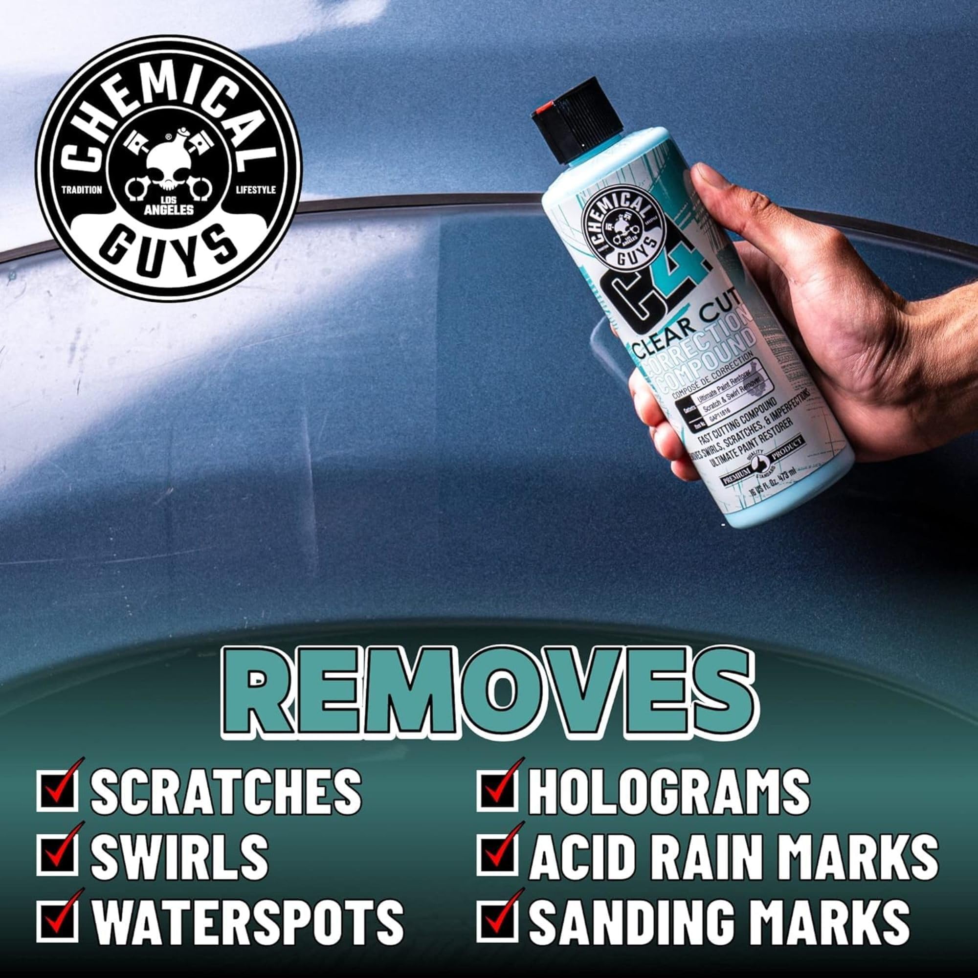 Chemical Guys kit en acción con pulidora dual action para corrección eficiente