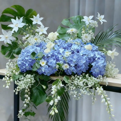 Cherica arranged hydrangeas in a vase delivering instant, maintenance-free centerpieces
