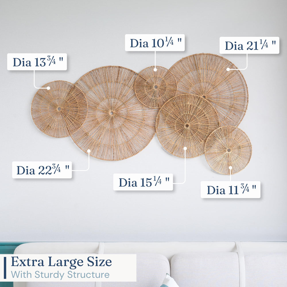 CHI AN HOME conjunto de seis placas agrupadas aportando estilo boho