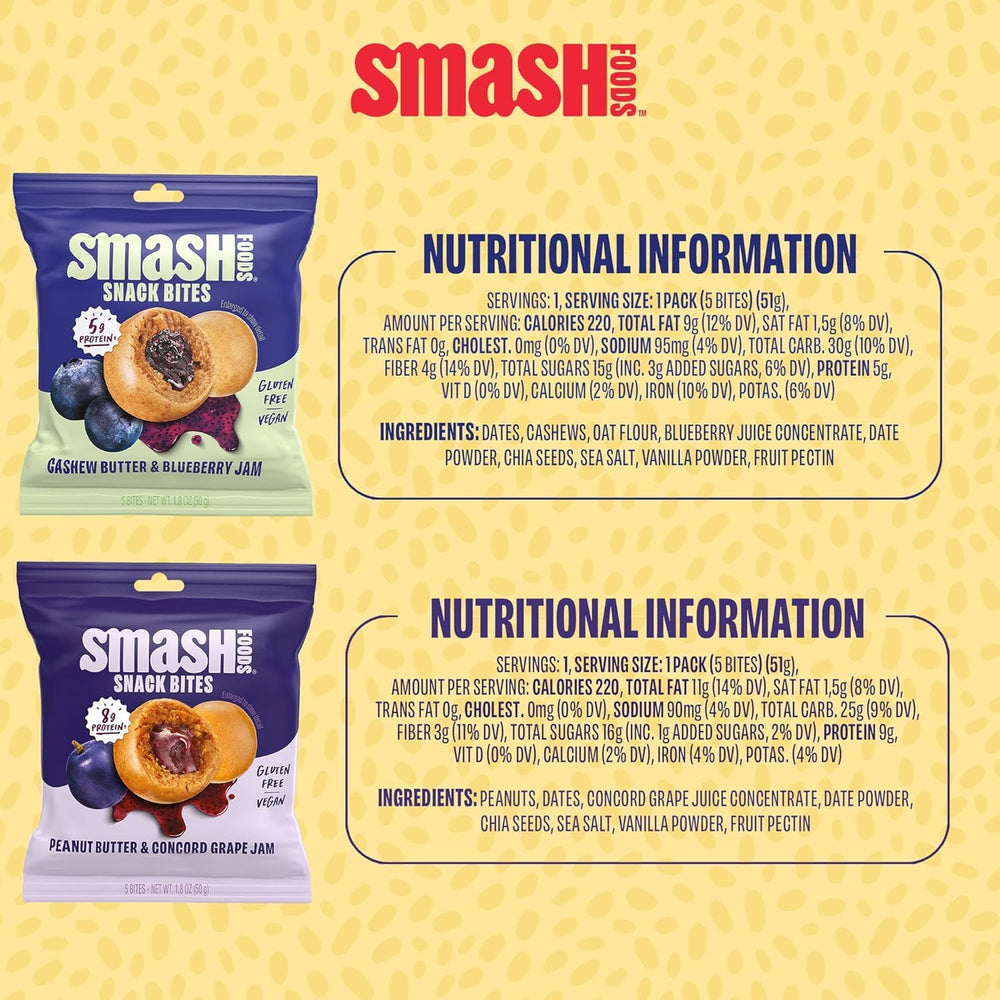 Chia Smash empaque abierto con paquetes individuales listos para llevar