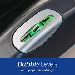 Chicco KeyFit base close-up of RideRight bubble indicators for quick angle verification