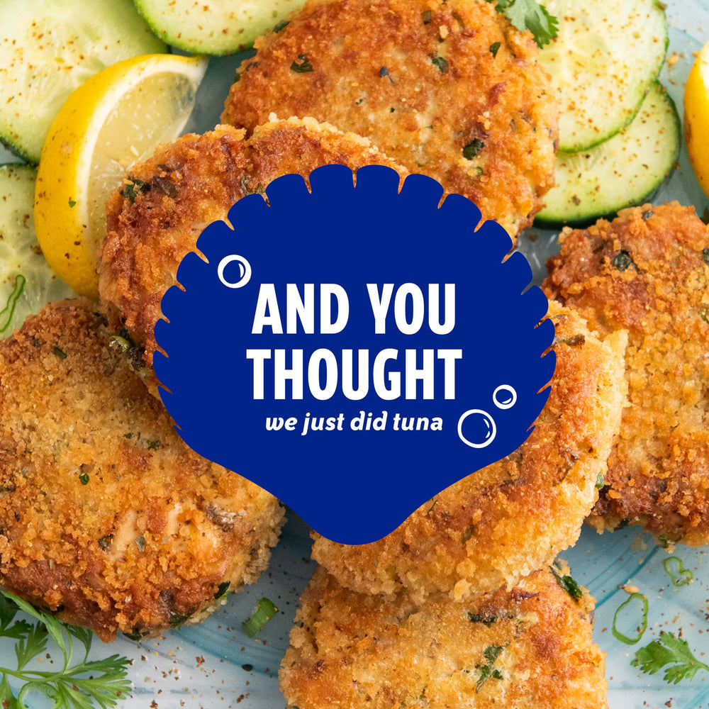 Chicken of the Sea salmon burger on plate illustrating versatile recipe use