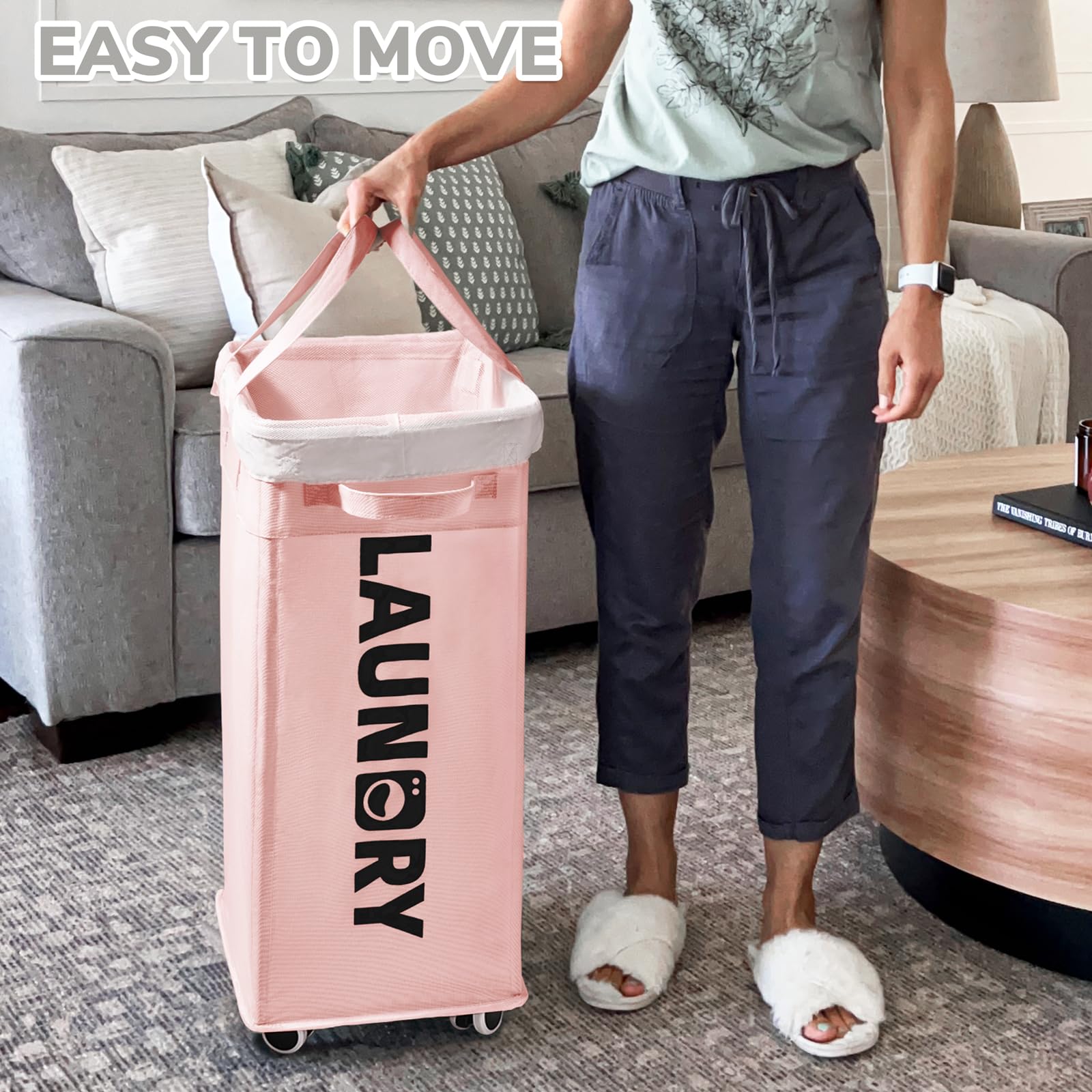 CHICVITA cesta llena 75L comparada con ropa para ver escala
