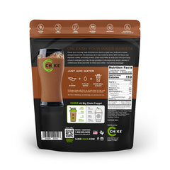 CHIKE polvo de mocha con textura fina y aspecto cremoso