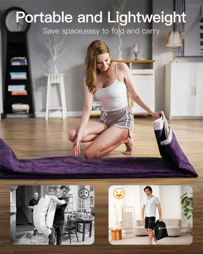 CHILLSUN mattress next to chairs to show twin size scale and fit