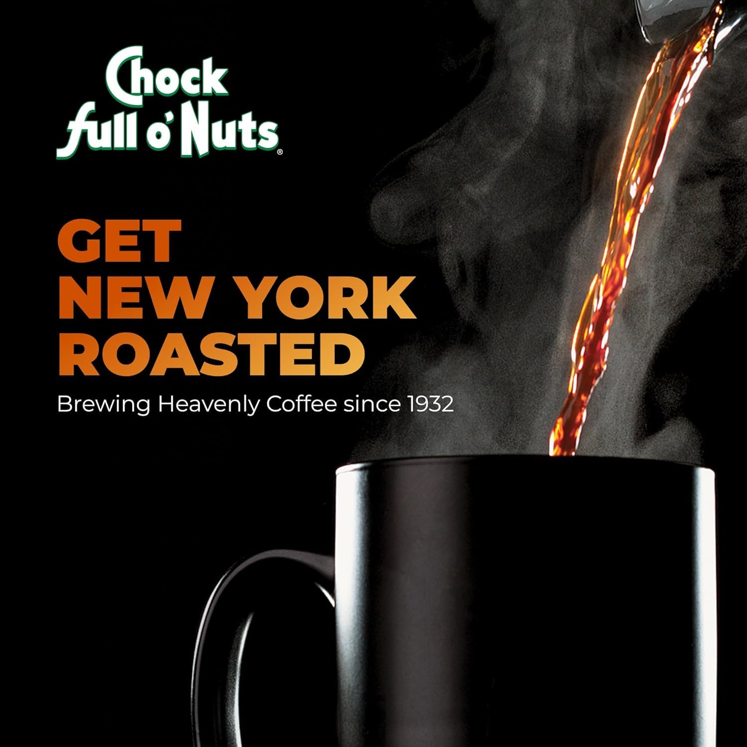 Chock Full o' Nuts detalle de etiqueta con información y beneficios