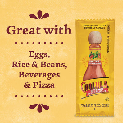 Cholula caja de 200 sobres ideal para restaurantes y delivery
