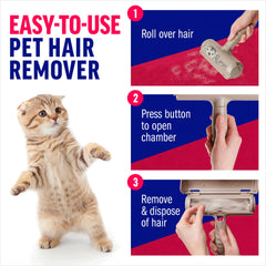 ChomChom Roller brush close-up showing reusable bristles lifting pet hair effectively