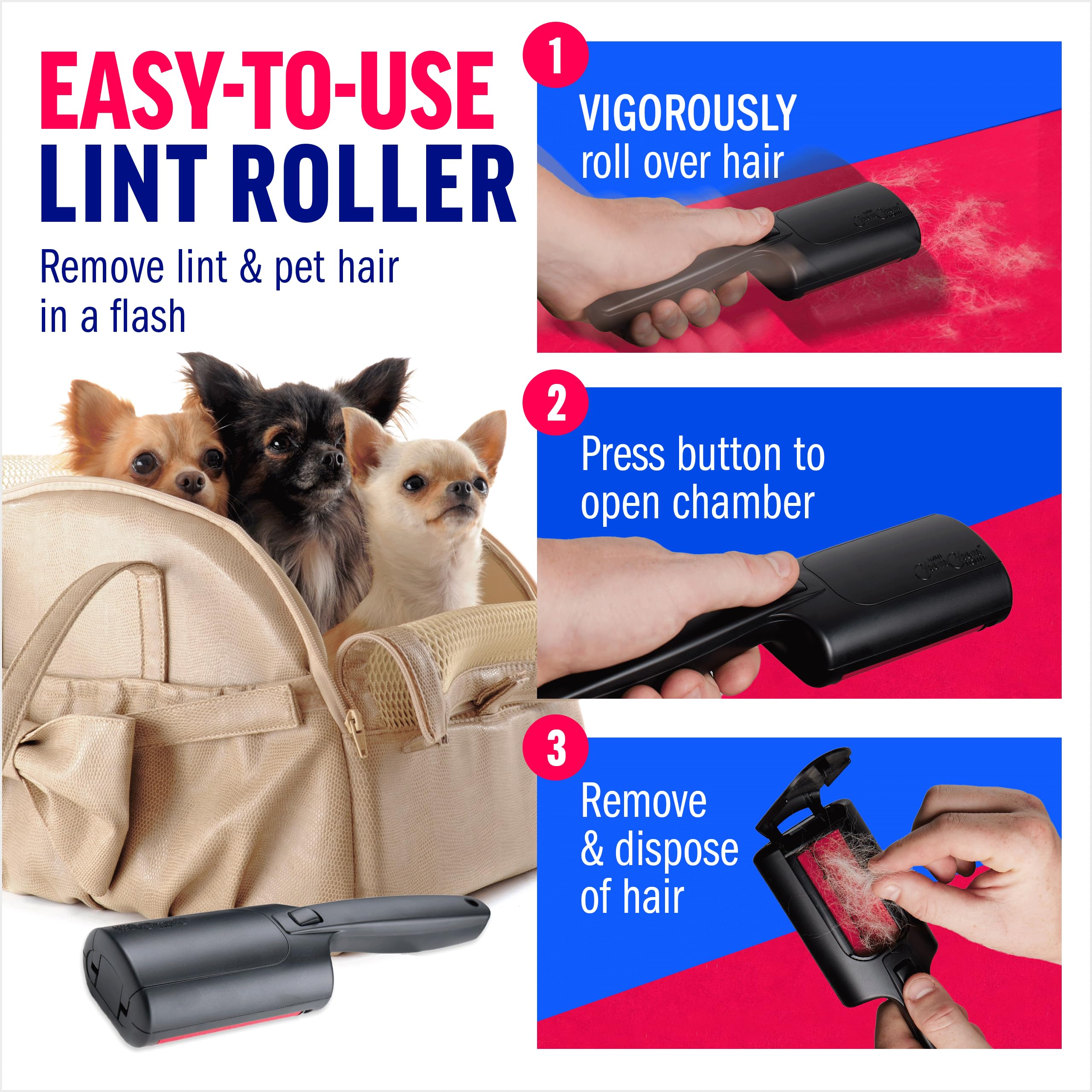 ChomChom Roller cámara interna llena de pelo que facilita vaciado limpio