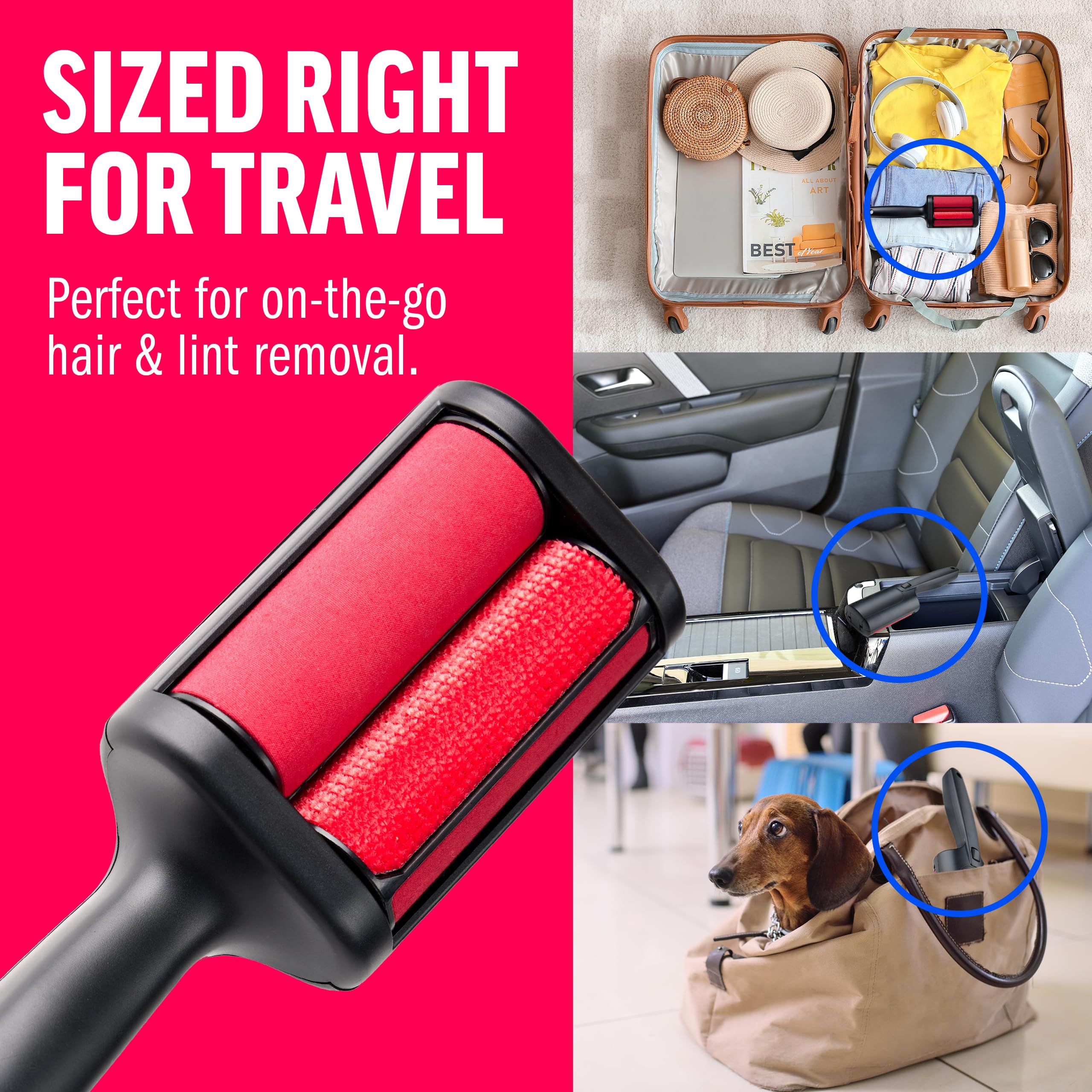 ChomChom Roller comparación de tamaño en mano ideal para llevar en bolso