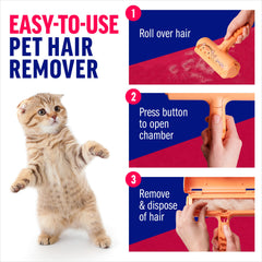 ChomChom Roller removing cat hair from a couch for fresher upholstery appearance