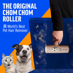 ChomChom Roller open chamber showing trapped pet fur for easy disposal