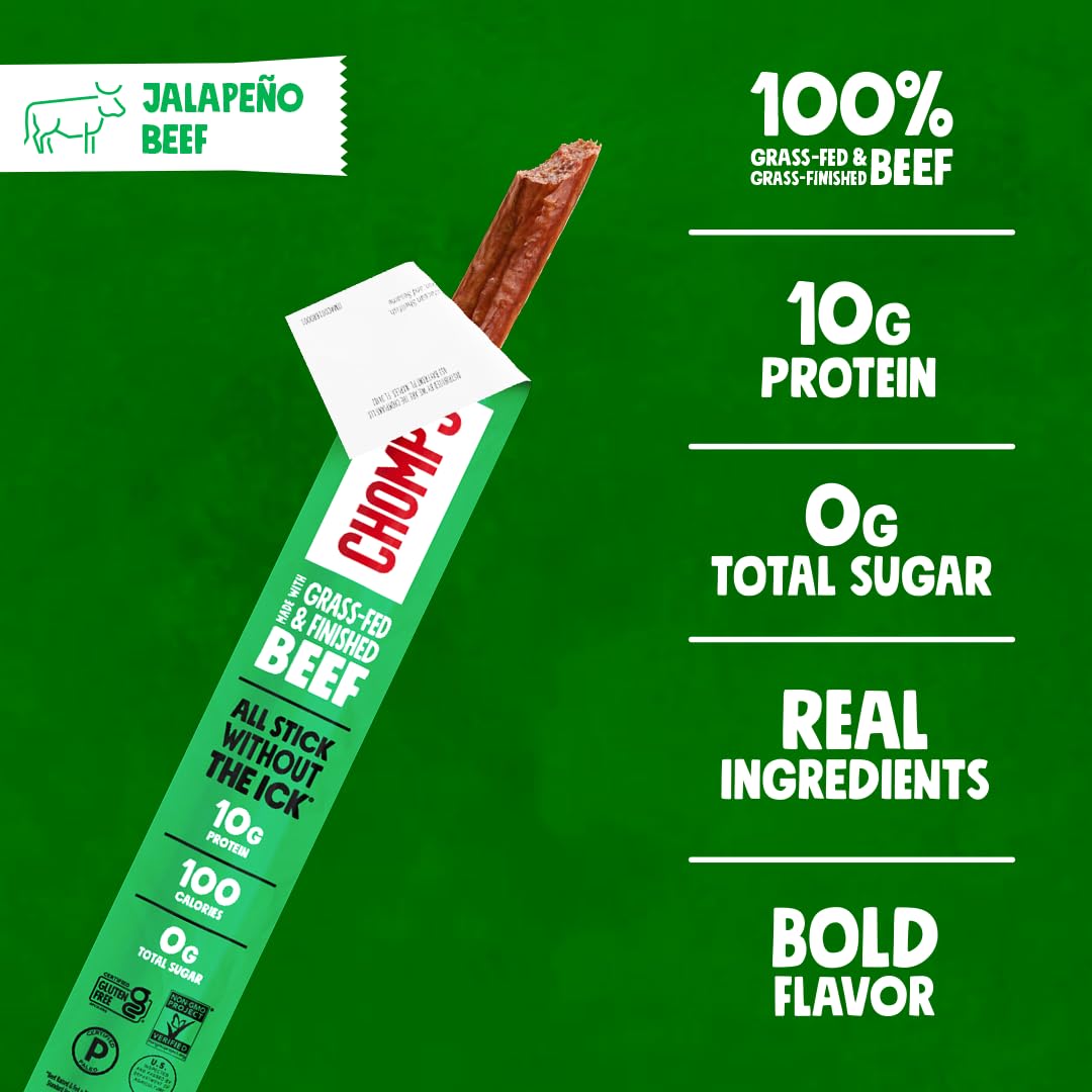 Chomps close-up of meat stick texture highlighting quality