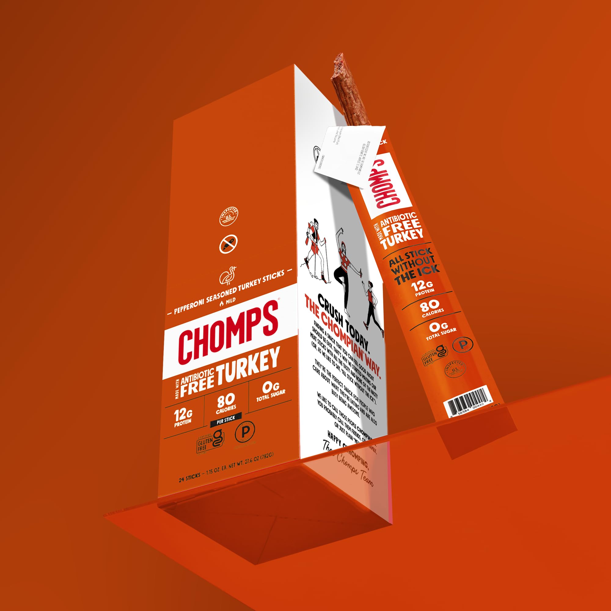 Chomps stick en mano mostrando tamaño y fácil transporte