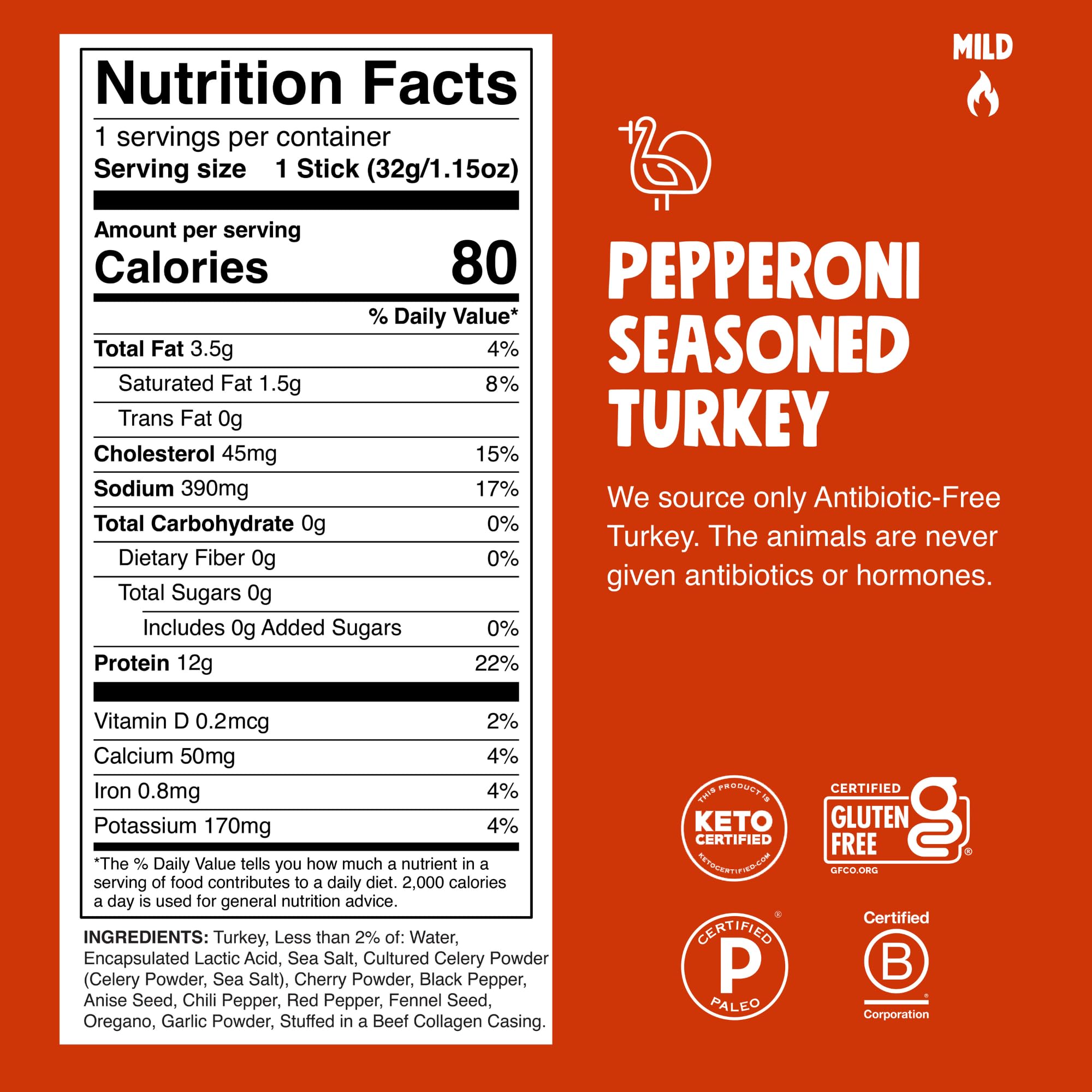Chomps stick de pepperoni turkey en primer plano con aspecto apetitoso