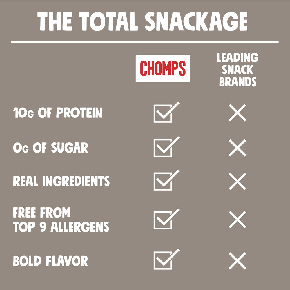 Chomps varios sticks abiertos evidenciando consistencia y sabor