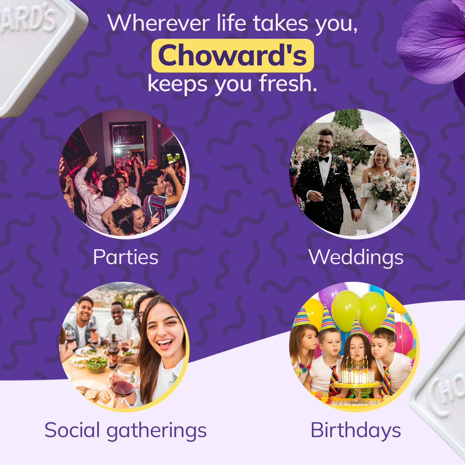 Choward's caramelos dentro de una lonchera, opción conveniente para snacks