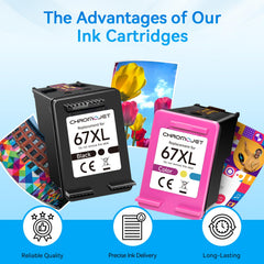Chromojet cartridges installed in an HP printer demonstrating easy fit